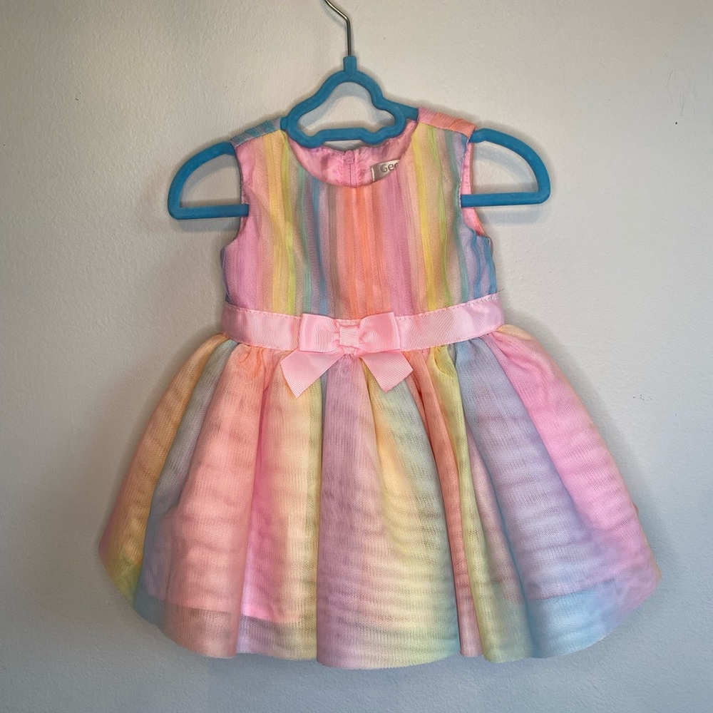 Rainbow Coloured Dress Size 0-3 Months